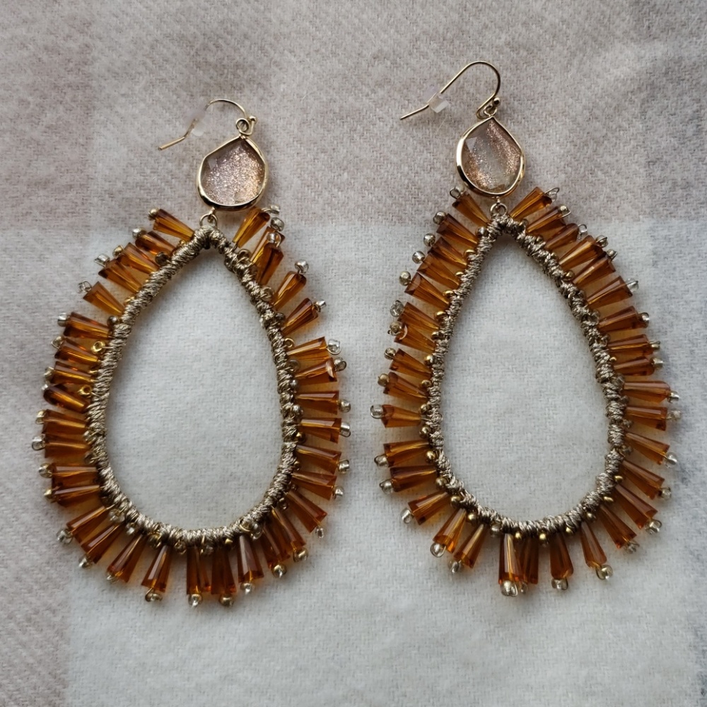 Amber Sparkle Anthropologie earrings